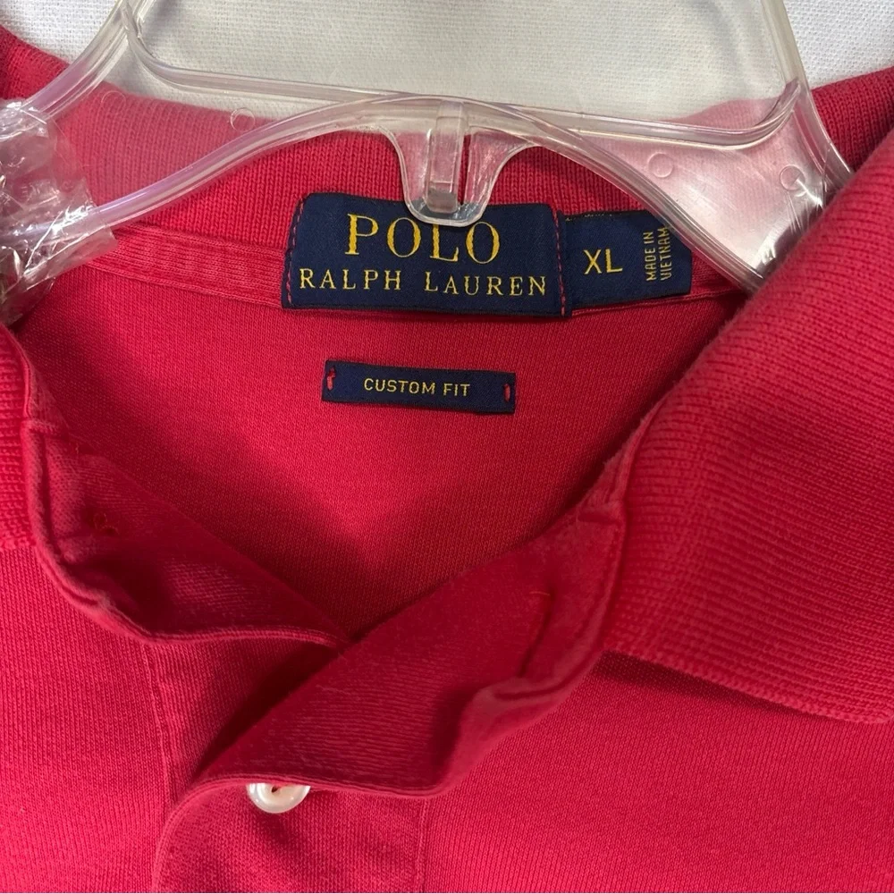 Ralph Lauren Polo Shirt Men XL Red Short Sleeve Classic Fit Cotton custom fit